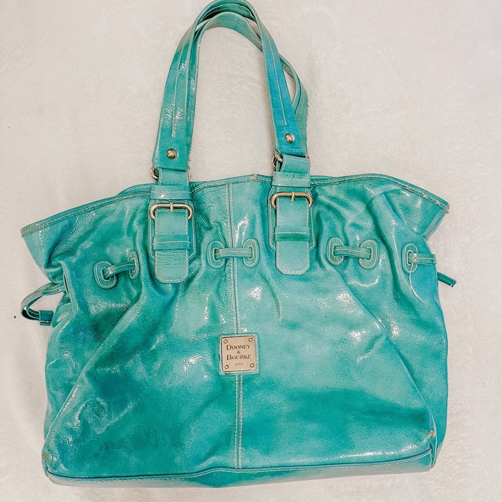 Dooney & Bourke Large Turquoise Chiara Tote
